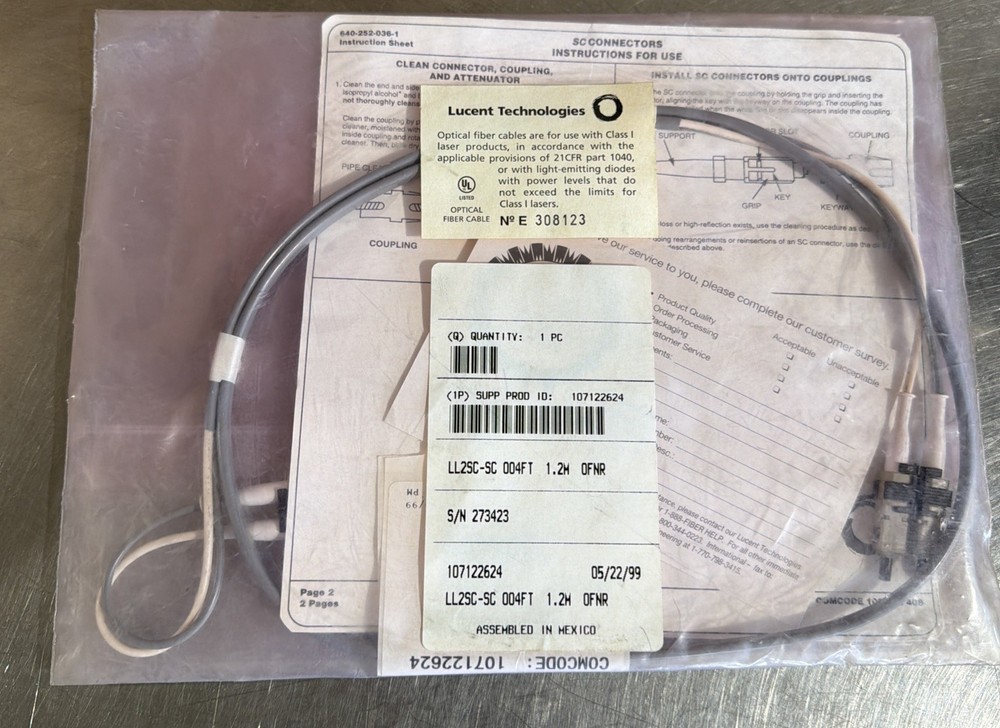 Lucent LL2SC-SC Fiber Optical Cable Single Mode