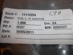 LOT OF 2 ARNOLD GRUPPE PC SUSCEPTOR PLUG 51-02980 1 (WL9-3)