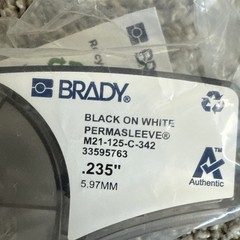 LOT of 5 🔥🔥🔥🔥🔥cartridge ** Brady #M21-125-C-342 Black on White Permasleeve