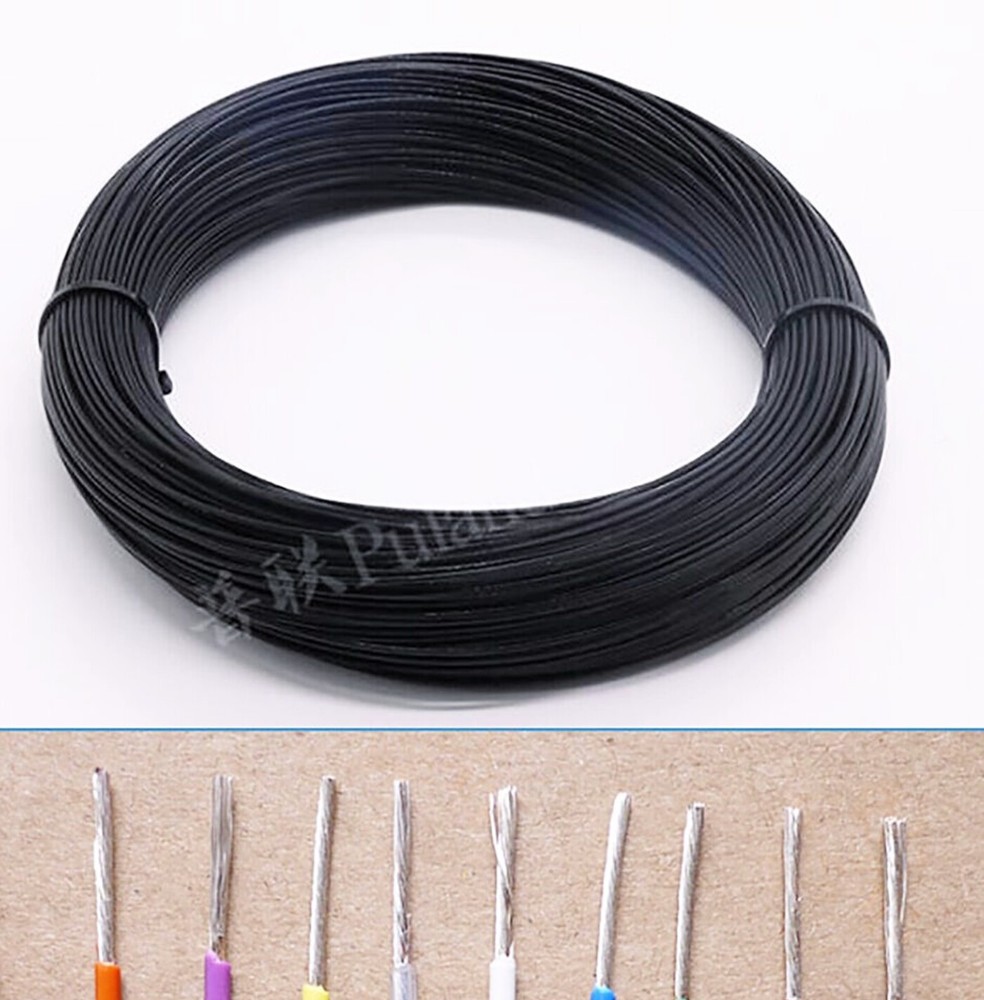 Black Flexible PTFE FEP Wire Silver Plated Copper Cable HiFi Audio Speaker DIY