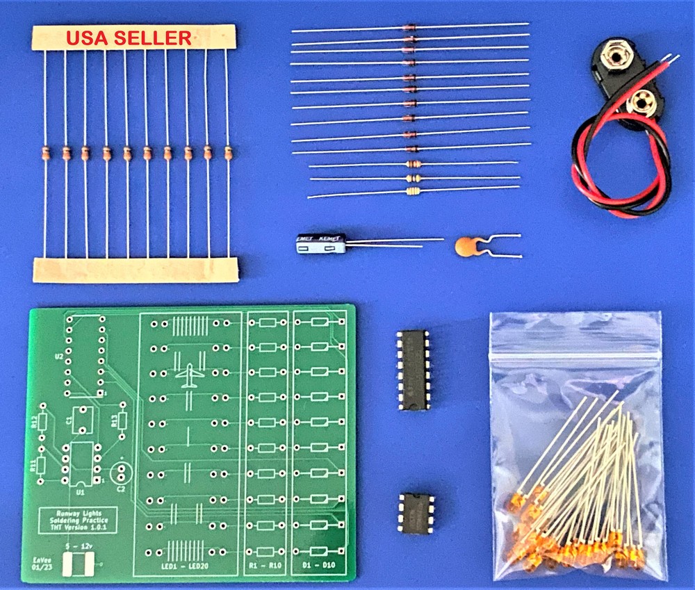 Electronics Soldering Practice Circuit Board Kit – Runway Lights