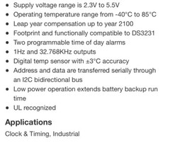 85pcs) ANALOG DEVICES DS3231M+TRL Alarm RTC IC, Time Clock, Date Time Format