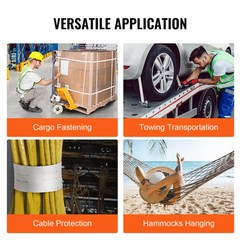VEVOR Polyester Pulling Tape Mule Tape 5/8″ x 630′ 2200 lbf Tensile Capacity