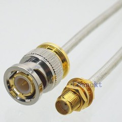 BNC male plug to SMA female 14inch flexible semi-rigid RG402 0.141″ cable