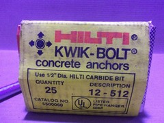 Hilti 12-512 Box of 25 5500 060 Kwik-Bolt Concrete Anchor AK