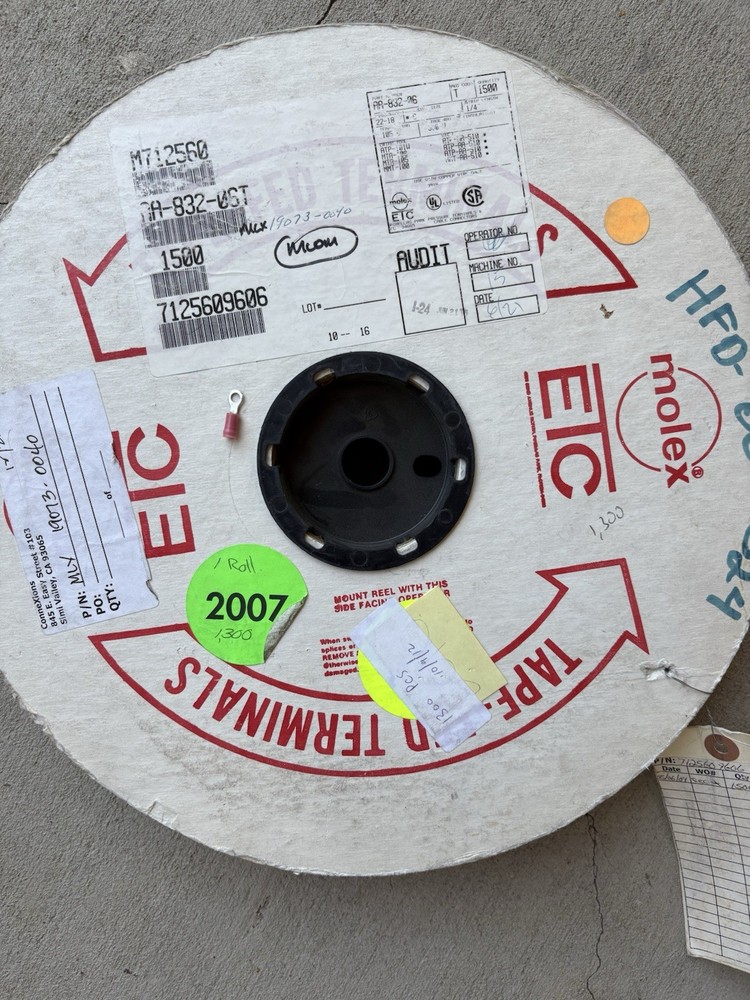 Approx. 1200 MOLEX AA-820-06 22-18 AWG Ring Terminals Orginial Tape&Reel