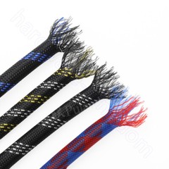 PET Nylon Braided Sleeve Tube 14 mm Width Audio Car Cable Wire Sleeving Sheath