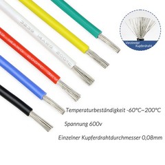 Silicone Stranded Flexible Cable Wire 2-30AWG Gauge 0.08mm Tinned Copper Wires