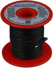 20 Gauge Silicone Wire Spool 100 Ft Black Flexible 20 AWG Stranded Tinned Copper
