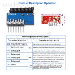 10pcs 315Mhz/433Mhz Wireless 4CH RF Receiver 1527 Learning Code Decoder Module
