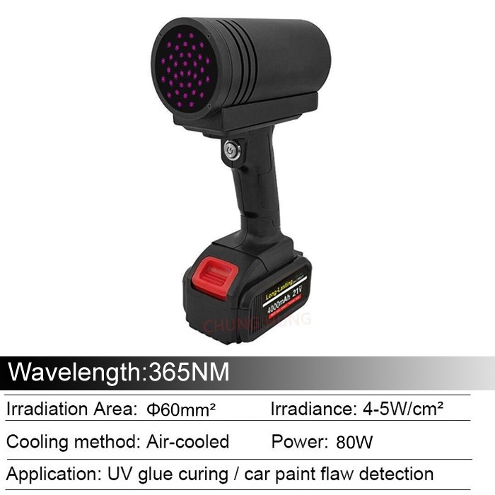 Atomic Putty Car Paint Flaw Detection UV Lamp Rechargeable UV LED Curing Lamp