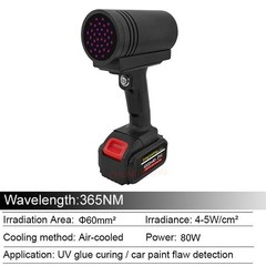 Atomic Putty Car Paint Flaw Detection UV Lamp Rechargeable UV LED Curing Lamp