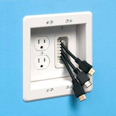 Arlington TVBU505K 2-Gang Recessed Outlet Power and Low Voltage TV Box Kit