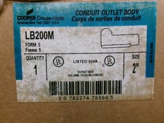 Crouse-Hinds LB-200 M 53, 2″ Form 5 Conduit Body with Rollers