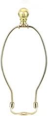 Polished Brass Lamp Harp Holder 8 Inch Set Finials Saddle Base Shade Bracket