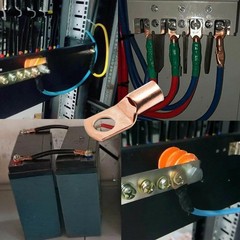 100PCS SC Copper Terminal Connectors and Heat Shrink Tubing Set for Power Cables