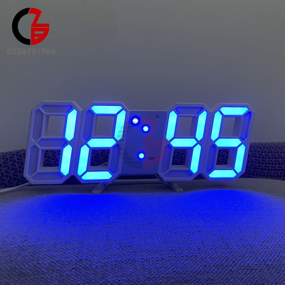 LED Electric Digital Alarm Clock Time/Date/Temperature Display Home Decoration
