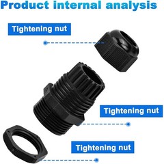50pcs Cable Glands Waterproof PG7/9 /11/13.5/16/19 Adjustable 3-16 mm New