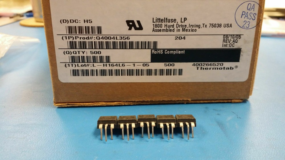 (10 PCS) Q4004L356 TECCOR Triacs 400V 4A 10-10-10mA TO220 Formed Leads