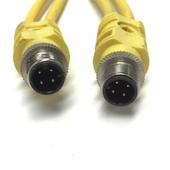 Lot of 2 Mencom MDC-3YFF-0.5M Splitter Y Cable Male to Female Cordset M12 3-Pole