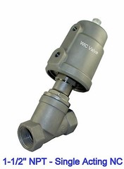 1.5″ Pneumatic Single Acting Spring Return Air Actuated Angle Seat Steam Valve