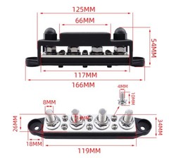 275A Bus Bar Car Audio Bus Bar Battery Positive Terminal and Ground Bus Bar