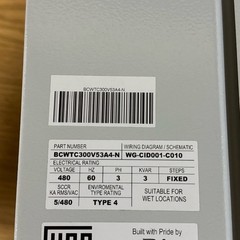 WEG Power Factor Correction Capacitor: 3 kvar Reactive Power, 480 V AC Volt