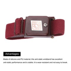 6Pcs Anti Static Wrist Strap ESD Bracelet Adjustable Cordless Spare Maroon Red