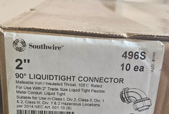Southwire 90 degree, 2 in, liquidtight connectots model 496 S.