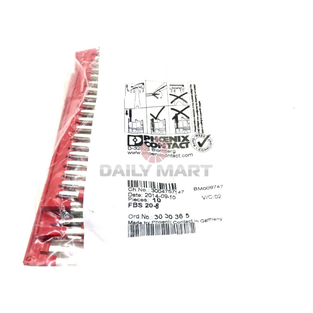 10PCS/New In Box PHOENIX CONTACT FBS 20-6 3030365 Plug in Bridge Component