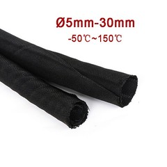 Braided Sleeving Self Closing – Braid Cable Wiring Harness Loom Protection Black