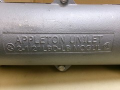 Appleton Unilet 2-1/2″ LBD-LB Mogul Conduit Body with Cover