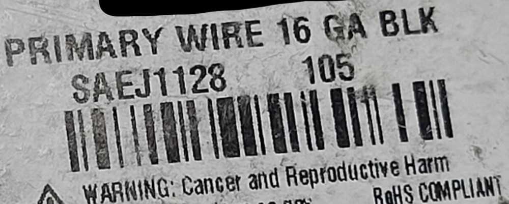 Lawson #16awg GPT SAE J1128 Automotive Primary Wire Cable Black /100ft