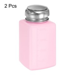 2pcs Solvent Alcohol Dispenser 200ml Push Down Dispenser Pump Bottle Pink