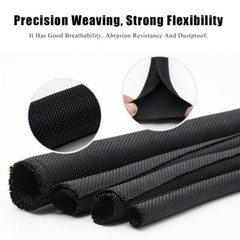 Φ5-60mm Braided Sleeving Tube Cable Wire Sheath Black / Orange Flame Retardant