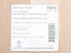 Box of 10 Cooper Arrow Hart 15W33 20A 125V 2P 3W Nema 5-20R Cord Connector