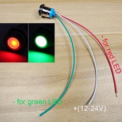 Bi Color Green Red 16mm 0.63 Inch Energy Saving LED Indicator Light 12V 24V