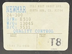 NEWMAR MODEL NO. 24-300 POWER INVERTER 20A F/B 115VAC 60Hz OUTPUT !BRAND NEW!