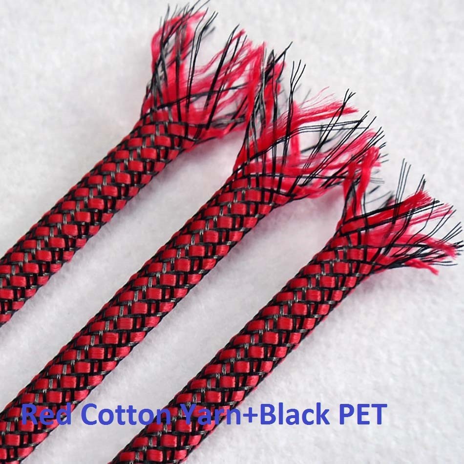 PET&PP Cotton Yarn Mixed Braided Cable Sleeving/Harness/Sheathing, Φ4mm/8mm/12mm