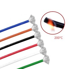 Silicone Cable Flexible Wire 2 AWG to 30 AWG Strand Dia Ø 0.08mm Various Colours
