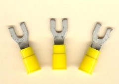 50 Yellow Insulated FORK SPADE Terminal Connector 12-10 Wire Gauge #6 Stud MOLEX