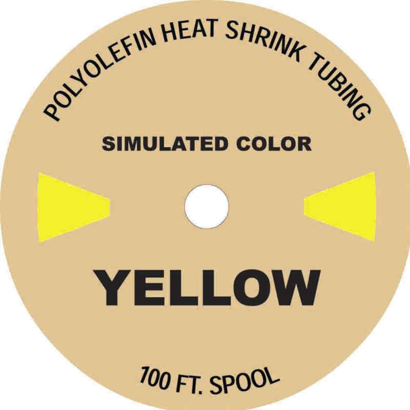 100 FT. YELLOW 1″ Polyolefin 2:1 Heat Shrink Tubing