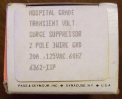 Transient Voltage Surge Suppressor hospital grade 20A 125V NEMA 5-20R RECT. 6362