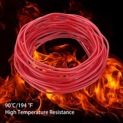 25 Feet Electrical Wire Insulated Solid Copper 14 AWG THHN Wire UL listed,Red