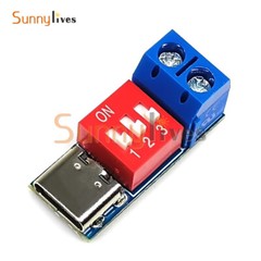 Type-C PD Fast Charging Decoy Trigger Module 5V 9V 12V 20V Adjustable Voltage 5A