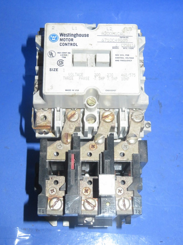 Westinghouse A200M1CAC Model J Size 1 Magnetic Starter + 1 Year Warranty