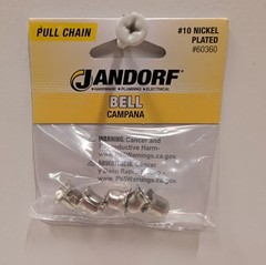 Jandorf 60360 Beaded Lamp Chain Bells #10 Nickel Plated 5 Pack New