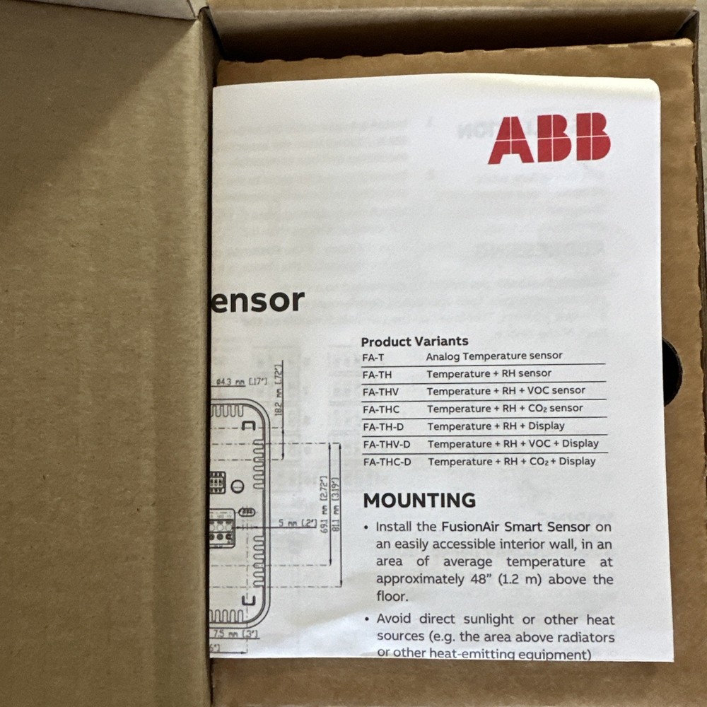 ABB FusionAir Smart Sensor FA-TH-D Room Controller