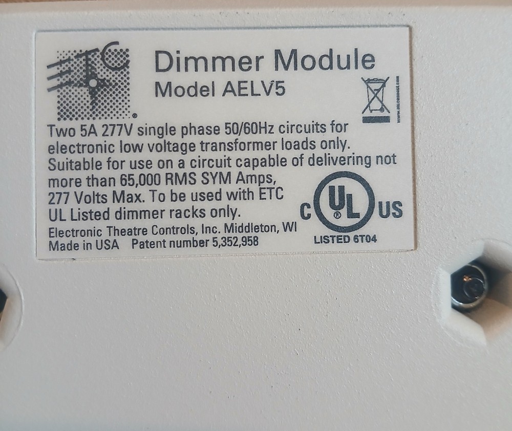 ETC Dimmer Module, Model AELV5