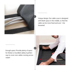 3 Meter Carpet Sleeves Nylon Polyester Travel Floor Cord Covers for Wires Hook